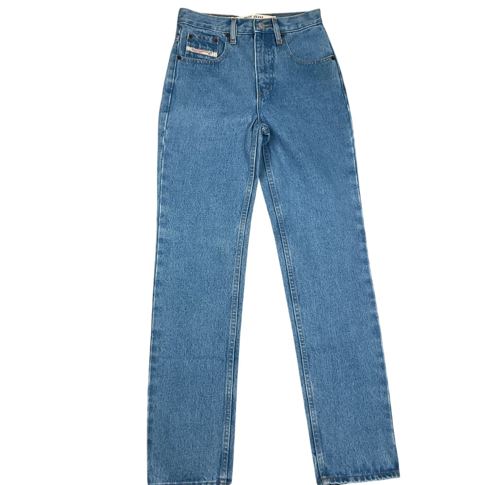 Diesel Basic Jeans Womens 8 Blue High Straight Leg Deadstock Indie Retro Durable